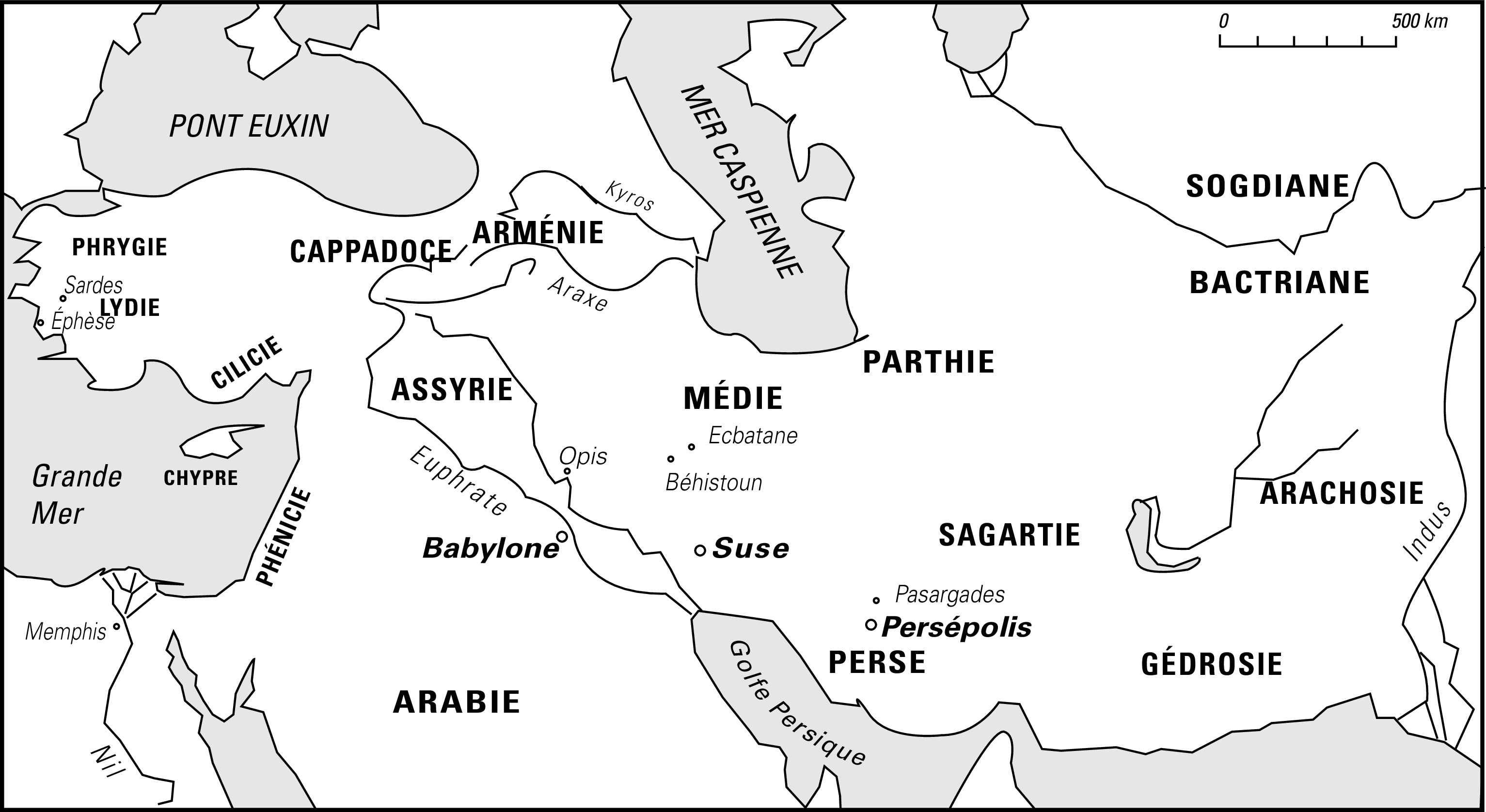 Carte de l’empire Perse au 5ème siècle av. J. C. 